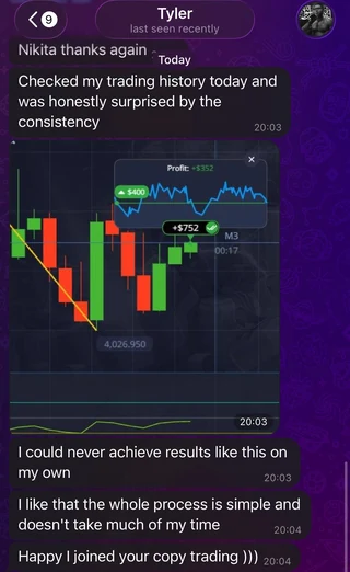 Copy trading feedback, original conversation screenshot 4