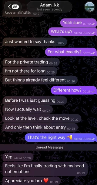 Personal mentorship feedback, original conversation screenshot 4