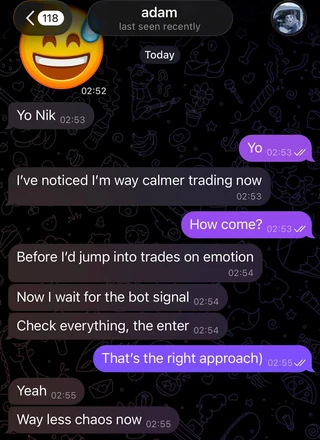 SMT Trading Tools feedback, original conversation screenshot 6
